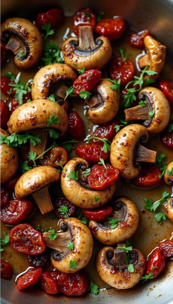 Sautéed Mushrooms, Halloumi Cheese & Cherry Tomatoes on Toast