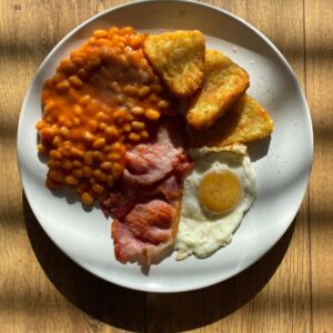 Extra egg, toast, beans or hash browns