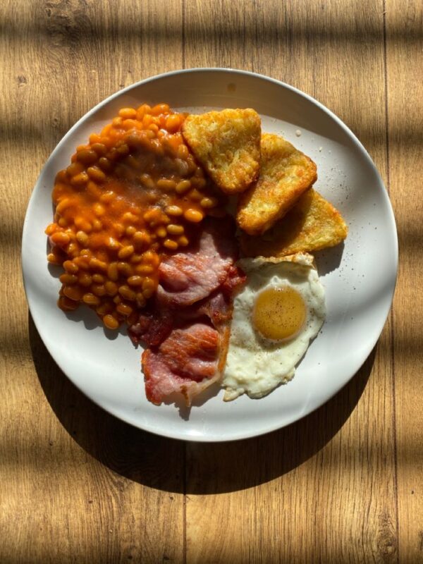 Extra egg, toast, beans or hash browns